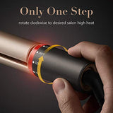 MILUSH USA Hair Straightener, Curling Iron or Curler Flat Iron - 2 in 1 Tourmaline Ceramic Salon Quality for All Hair Type - Rotating Adjustable Temperature, Fast Heat-Up, Travel Size -25% OFF