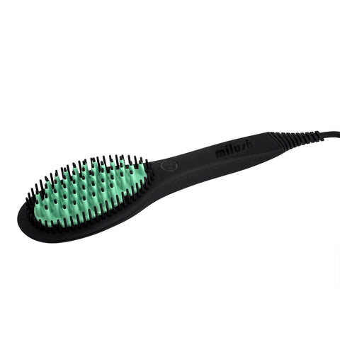 Hair Straightening Ceramic Brush - Light Green - $49.99 - 50% OFF